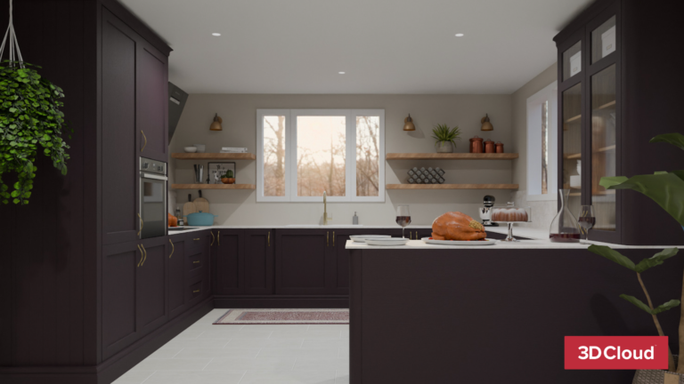 3D Thanksgiving Living Space Rendering 3D Thanksgiving Living Space Rendering