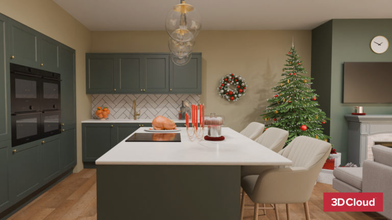 3D Christmas Living Space Rendering 3D Christmas Living Space Rendering