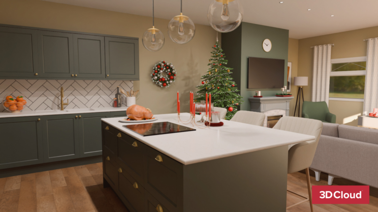 3D Christmas Living Space Rendering 3D Christmas Living Space Rendering