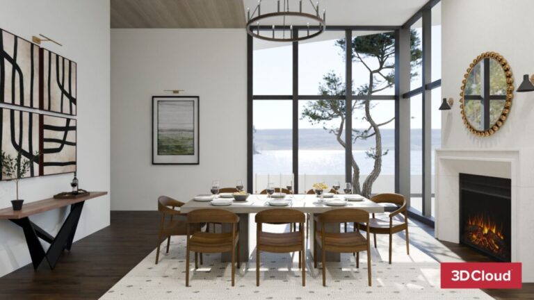 HD Rendering of a dining space HD Rendering of a dining space