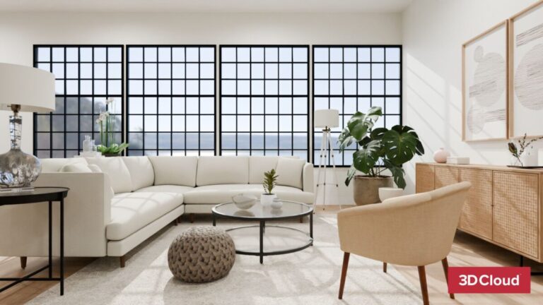 HD Rendering of a modern living space HD Rendering of a modern living space