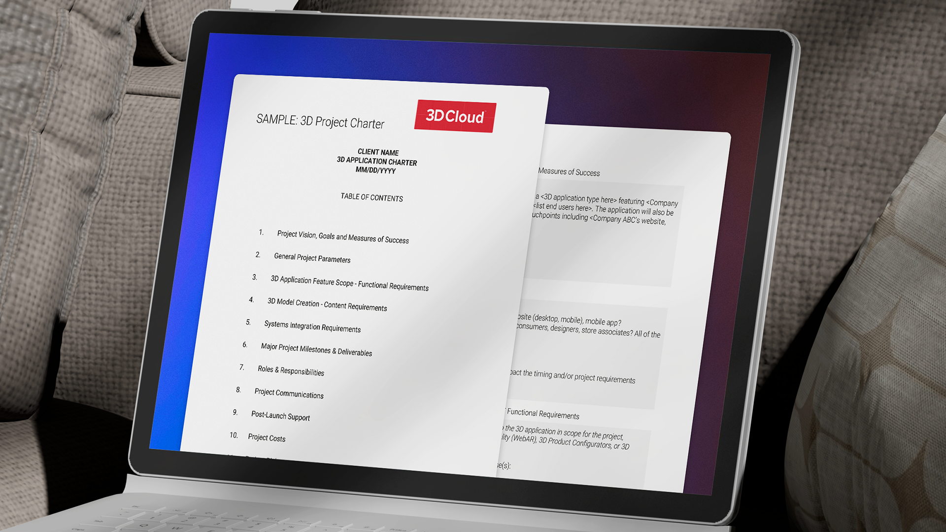 3D Project Charter Template