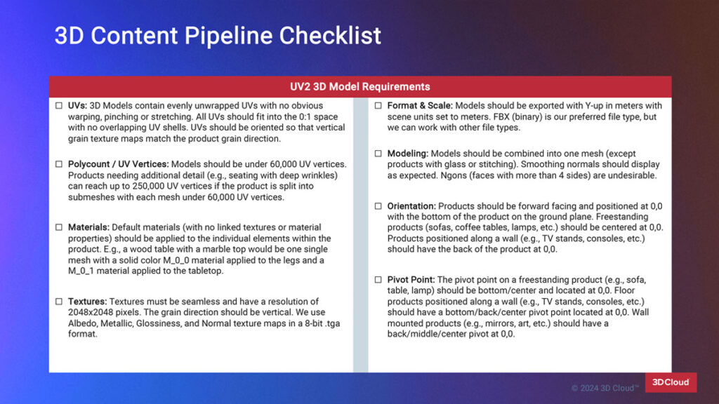 Checklist: Getting Started with 3D: How to Build a 3D Content Pipeline