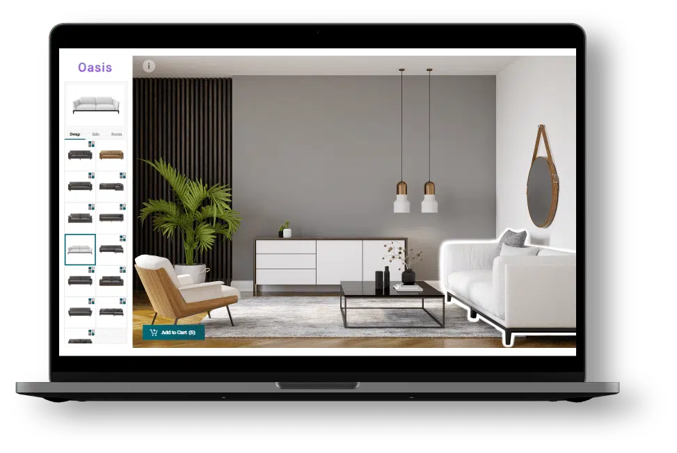 Example of virtual furniture offered by Marxent