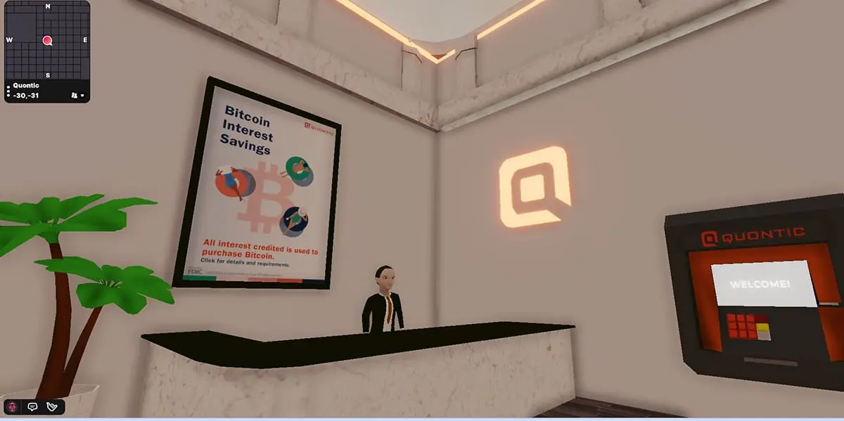 Quontic bank in Decentraland