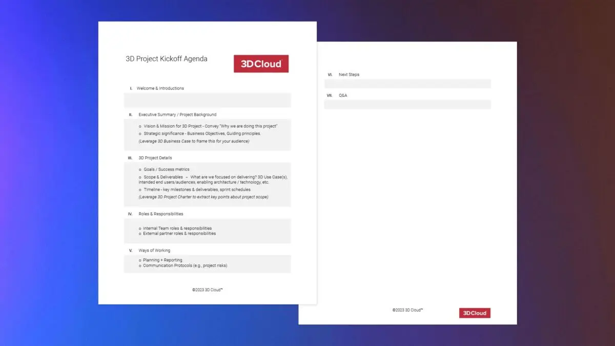 3D Project Kickoff Best Practices – PLUS: Free Agenda Template