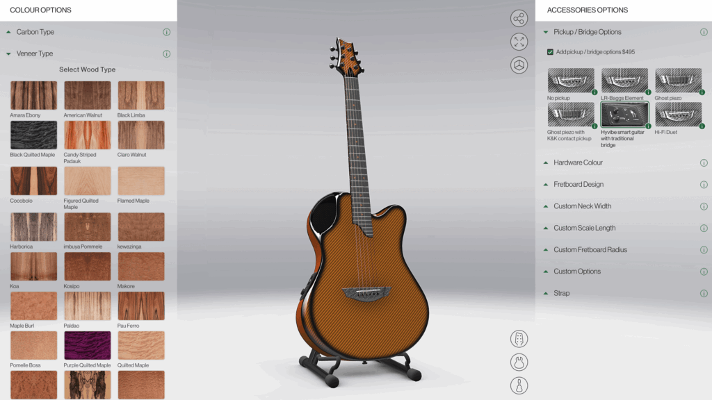 Emerald Guitar’s visual product configurator