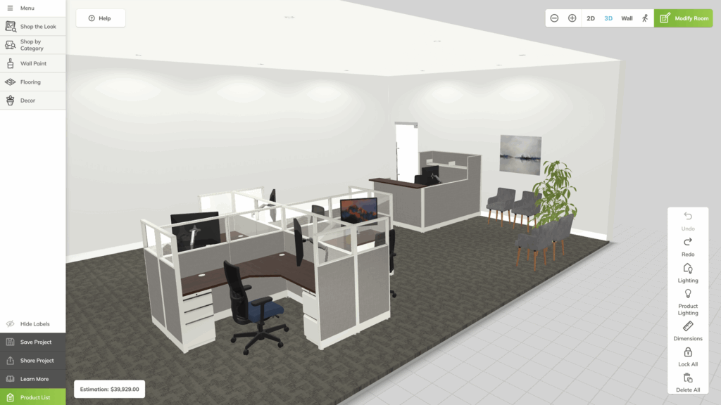 HON 3D room planner and product configurator