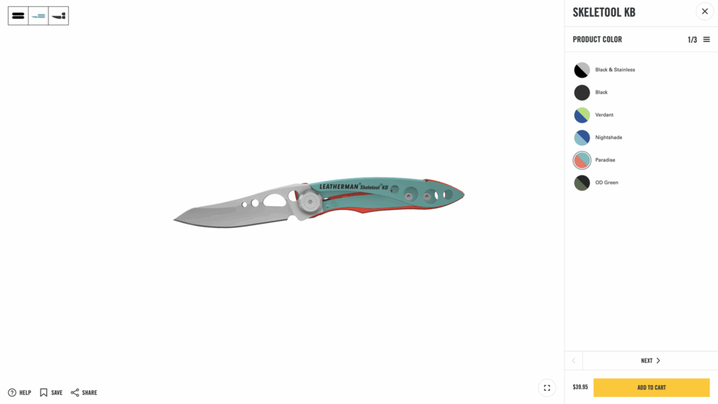 Leatherman’s visual product configurator