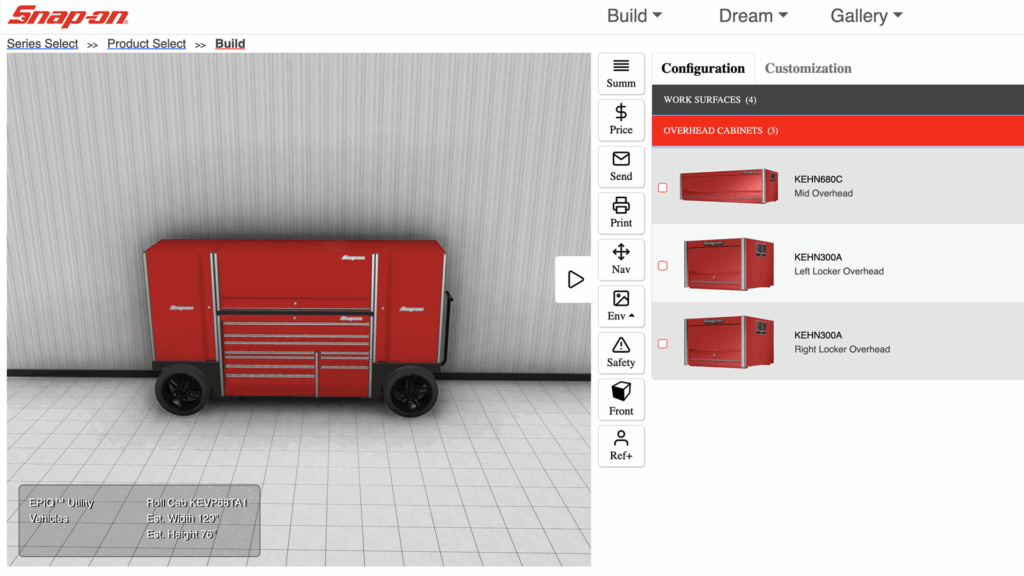 Snap-on’s visual product configurator