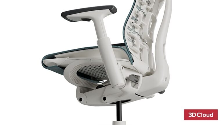 3D Product Render of a modern desk chair close up 3D Product Render of a modern desk chair close up