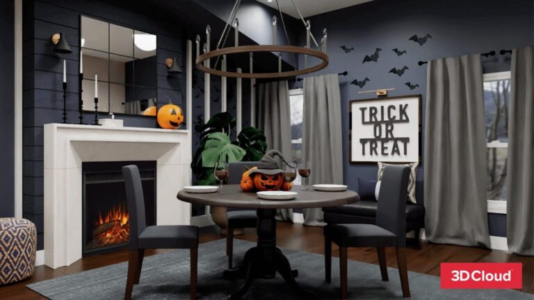 3D Rendering of Dining Room Interior Decor 3D Rendering of Dining Room Interior Decor