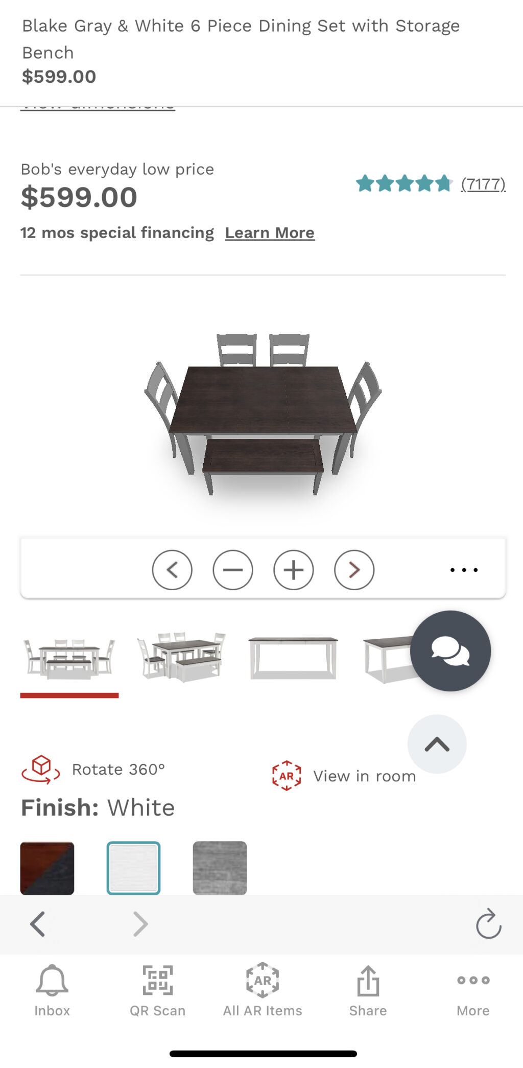 Bobs furniture app 360view