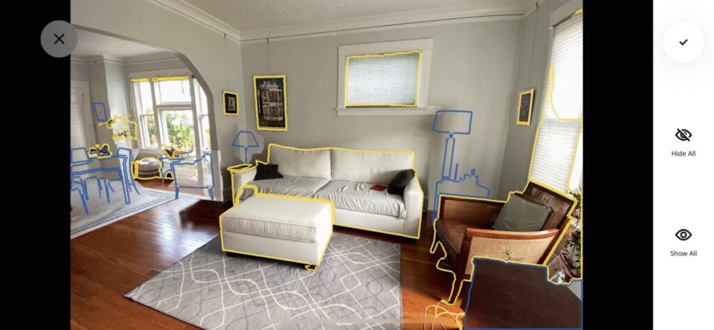 Ikea app map of a room