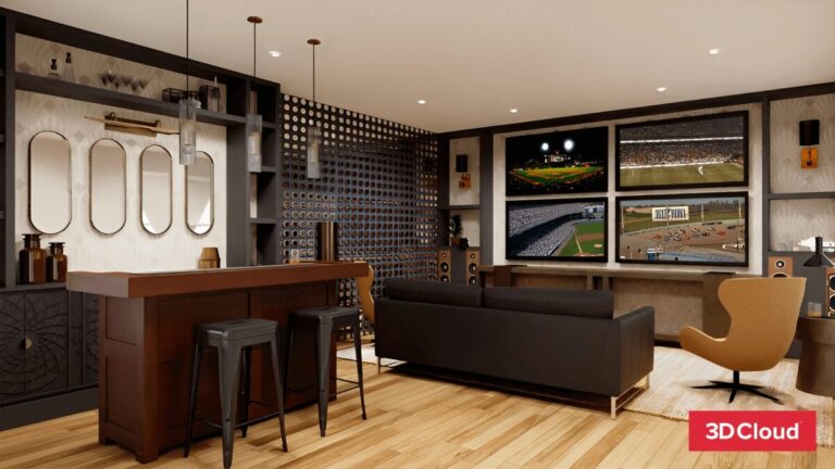 Photorealistic 3D rendering of living space Photorealistic 3D rendering of living space