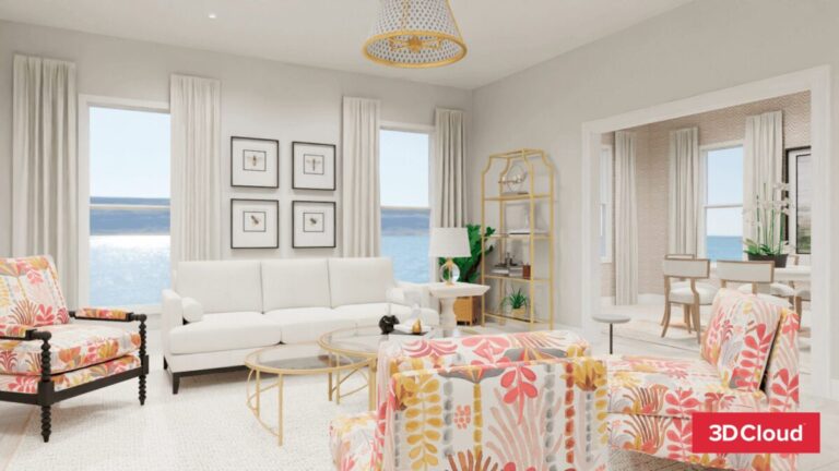 Rendering of Modern Living Room Rendering of Modern Living Room