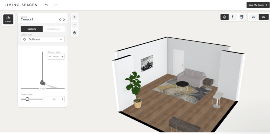 Living Spaces 3D room builder