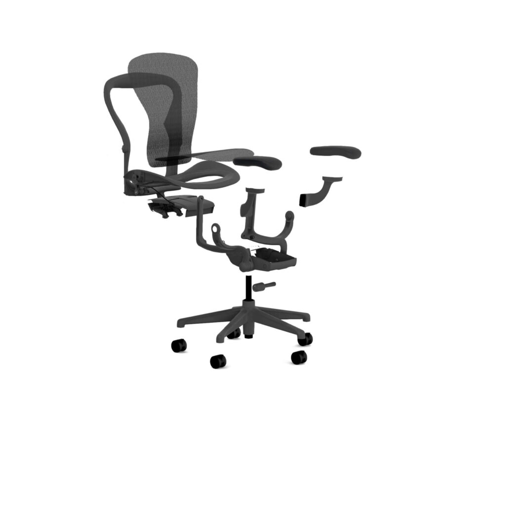 3D exploded product view office furniture rendering