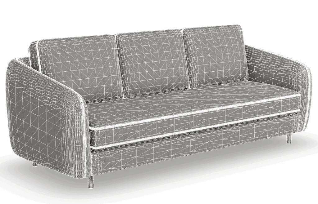 Office furniture wireframe rendering