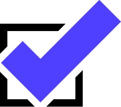Blue check mark with box