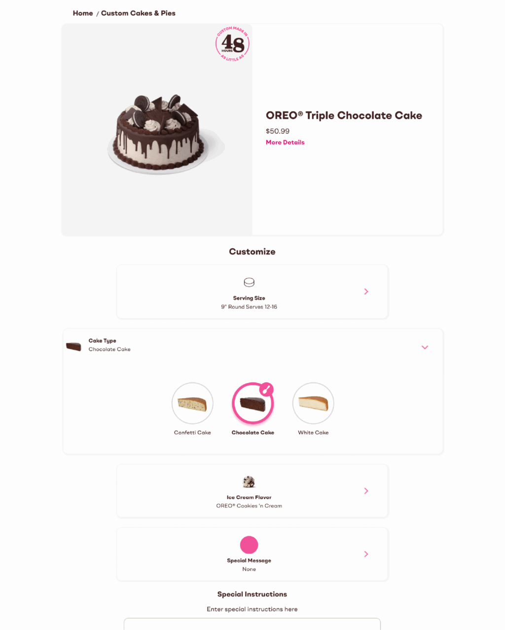 Baskin-Robbins Product Configurator