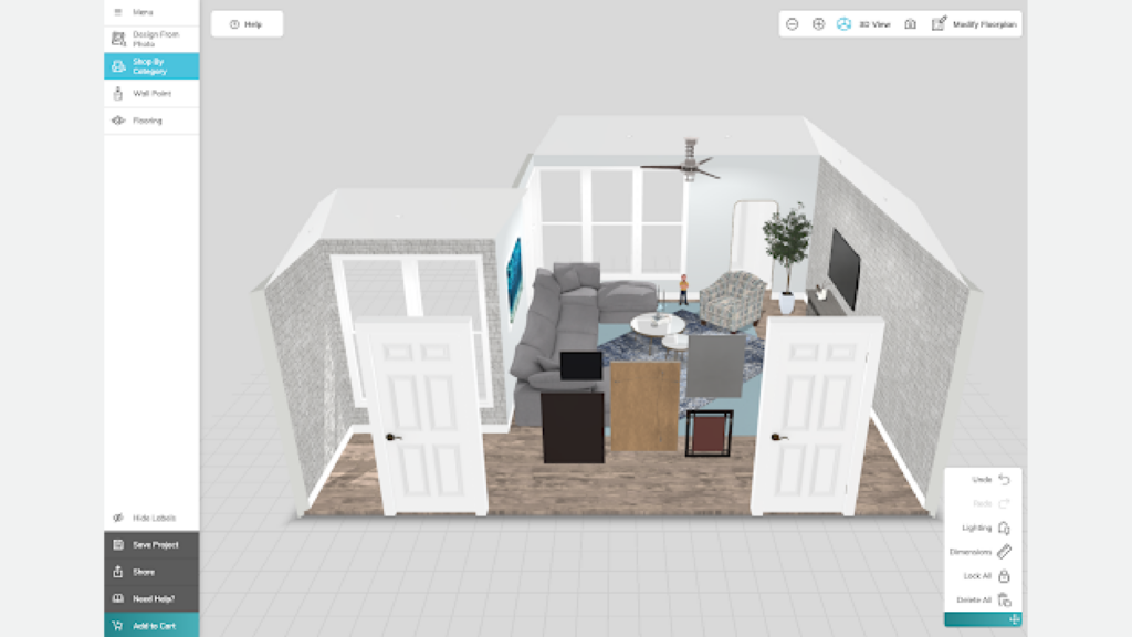 Bob's Discount Furniture 3D room add items