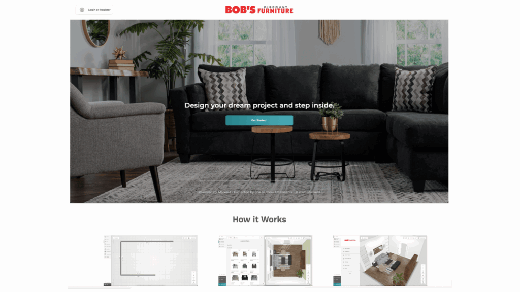Bob's Discount Furniture 3D room designer