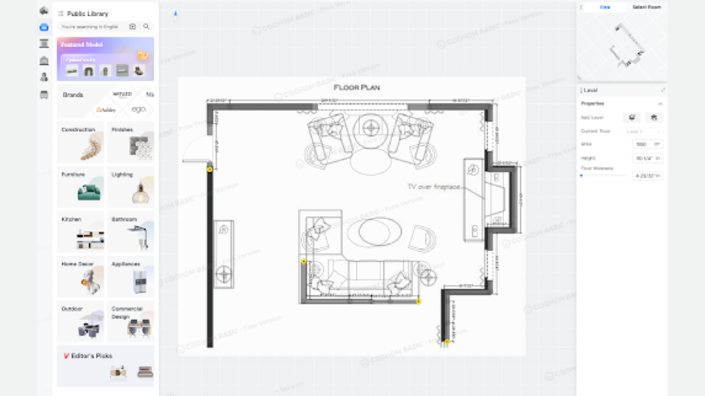 Coohom floor plan template