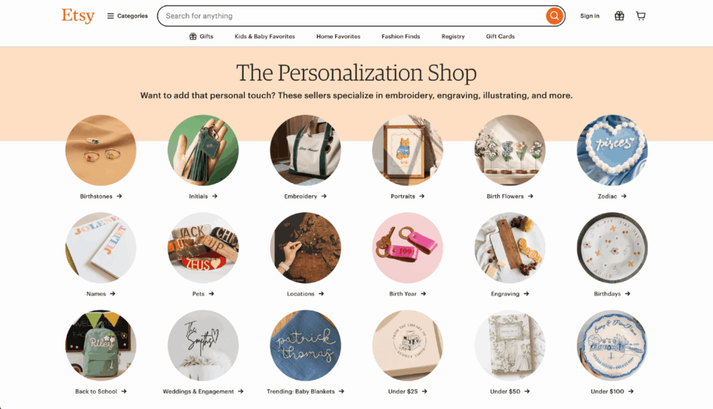 Etsy Product Configurator