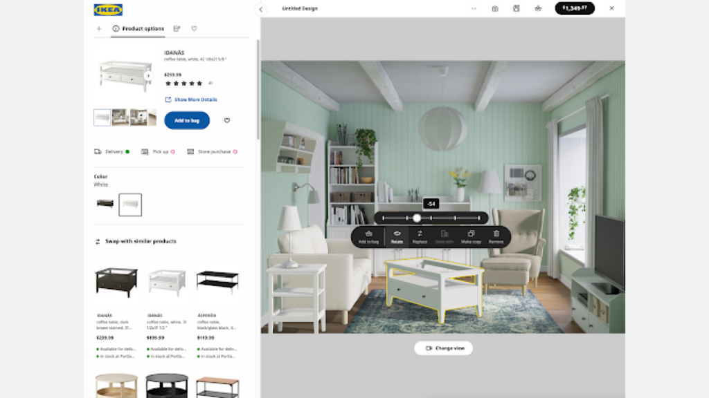 Ikea Kreativ 3D room planner move furniture