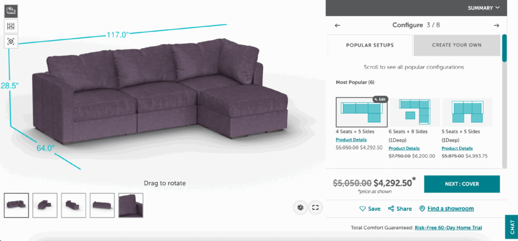 LoveSac Product Configurator