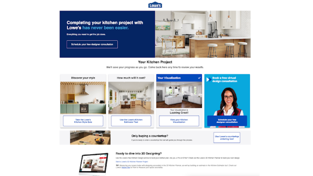 Lowe's 3D kitchen planner