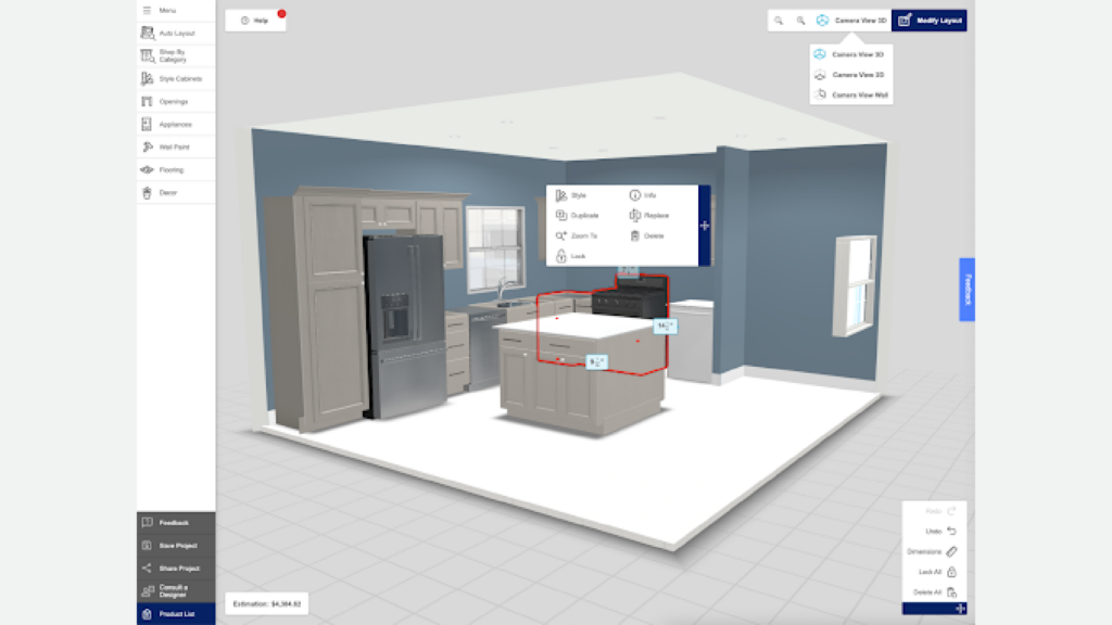 Lowe's 3D kitchen planner error in design alert