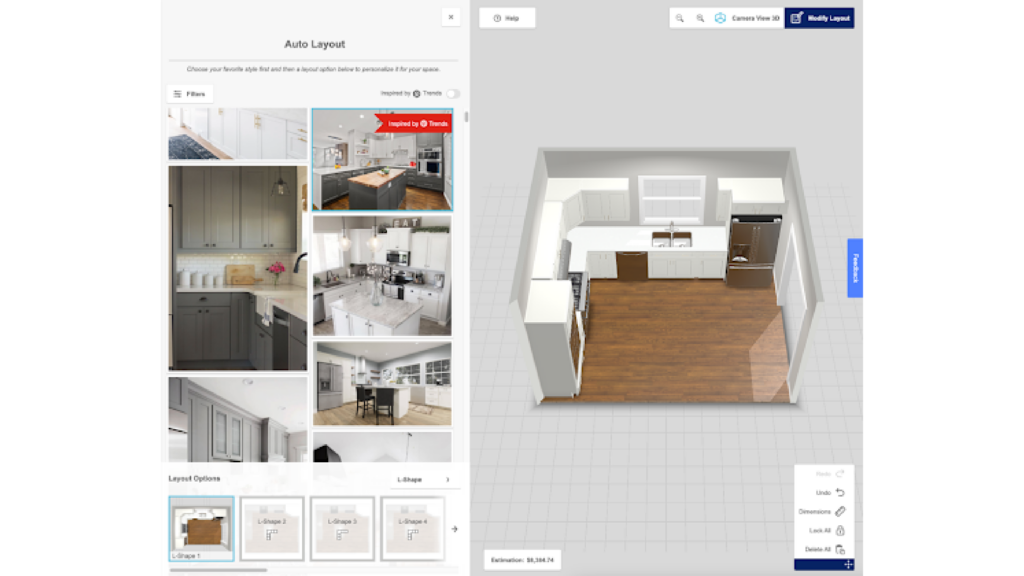 Lowe's 3D kitchen start from template