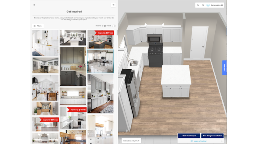 Lowe's inspiration kitchen 3D planner