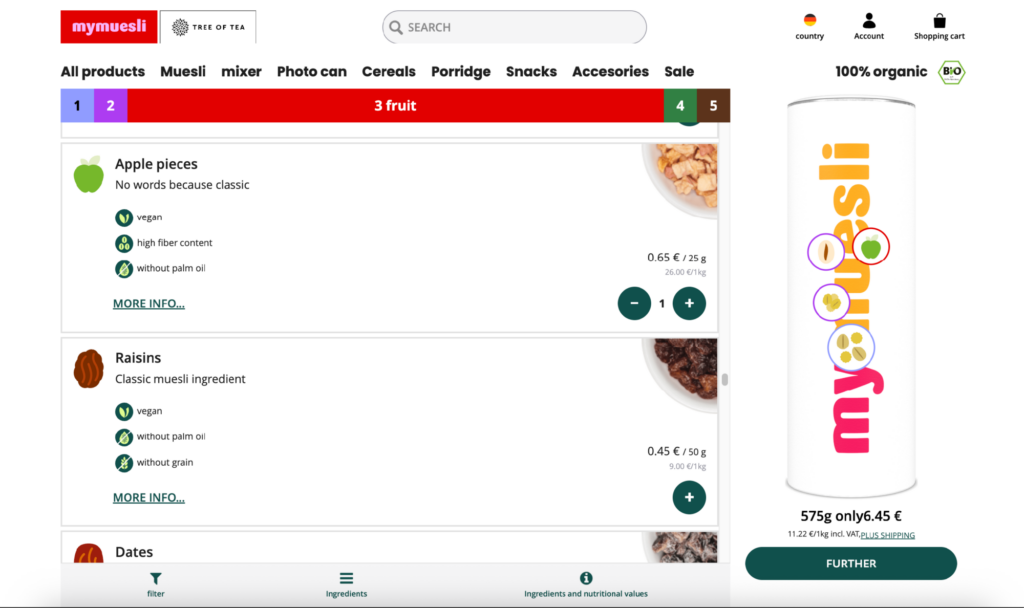 MyMuesli Product Configurator