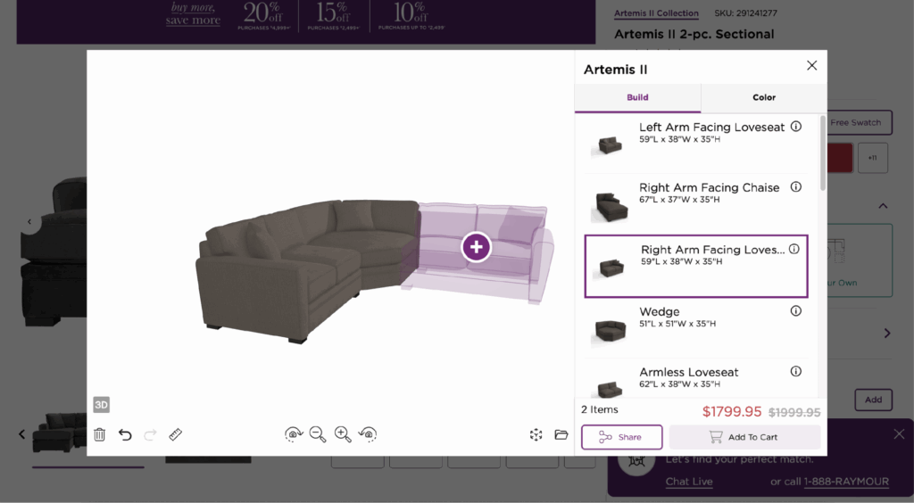 Raymour & Flanigan Product Configurator