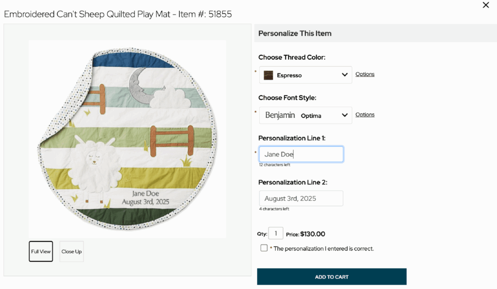 Things Remembered Product Configurator