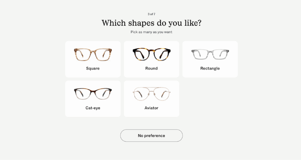 Warby Parker Product Configurator