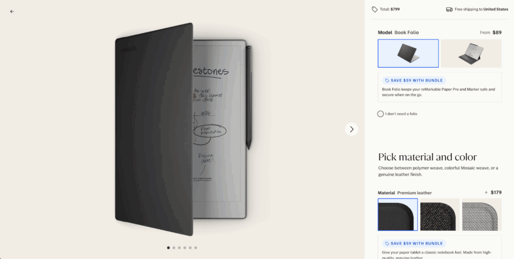 reMarkable Product Configurator