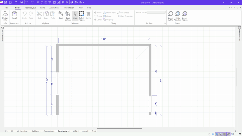 3D 2020 Design drawing walls