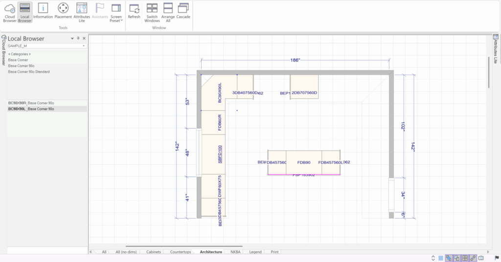 3D 2020 Design adding and positioning appliances