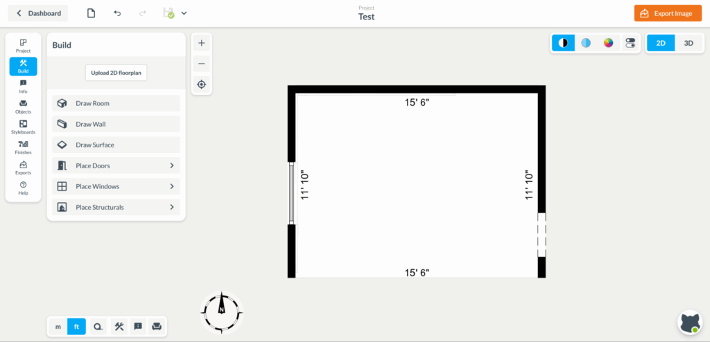 3D Floorplanner drawing walls