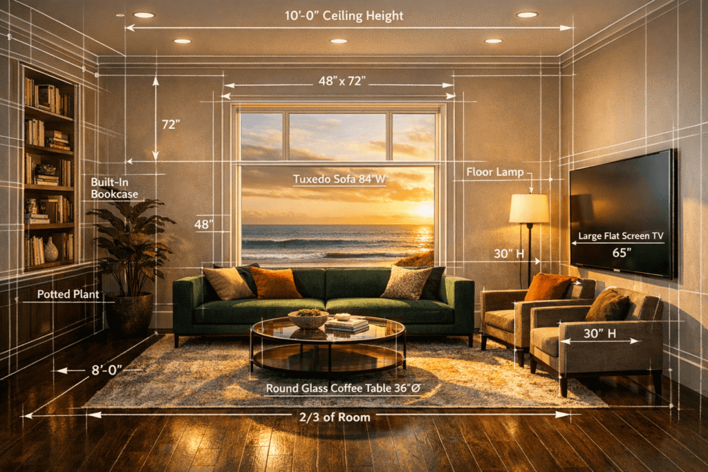ChatGPT AI living room plan rendering