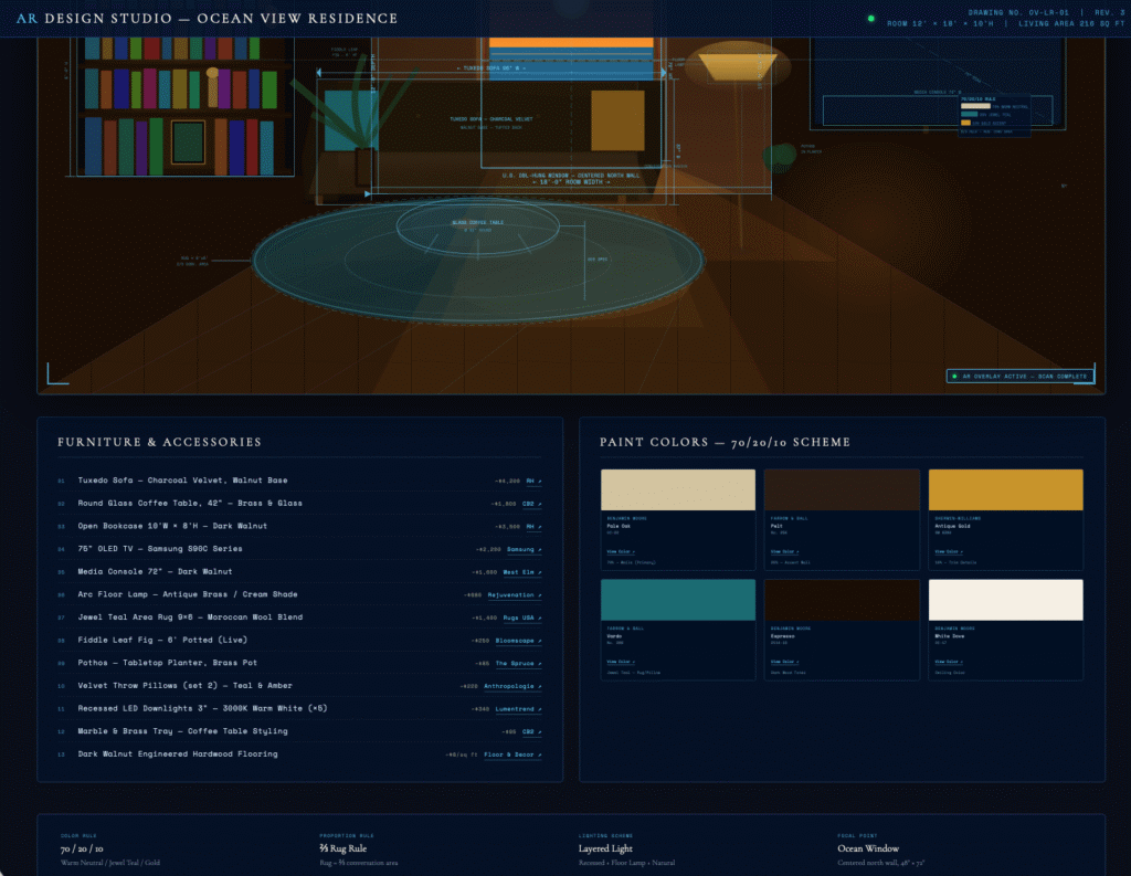 Claude AR room planner designer