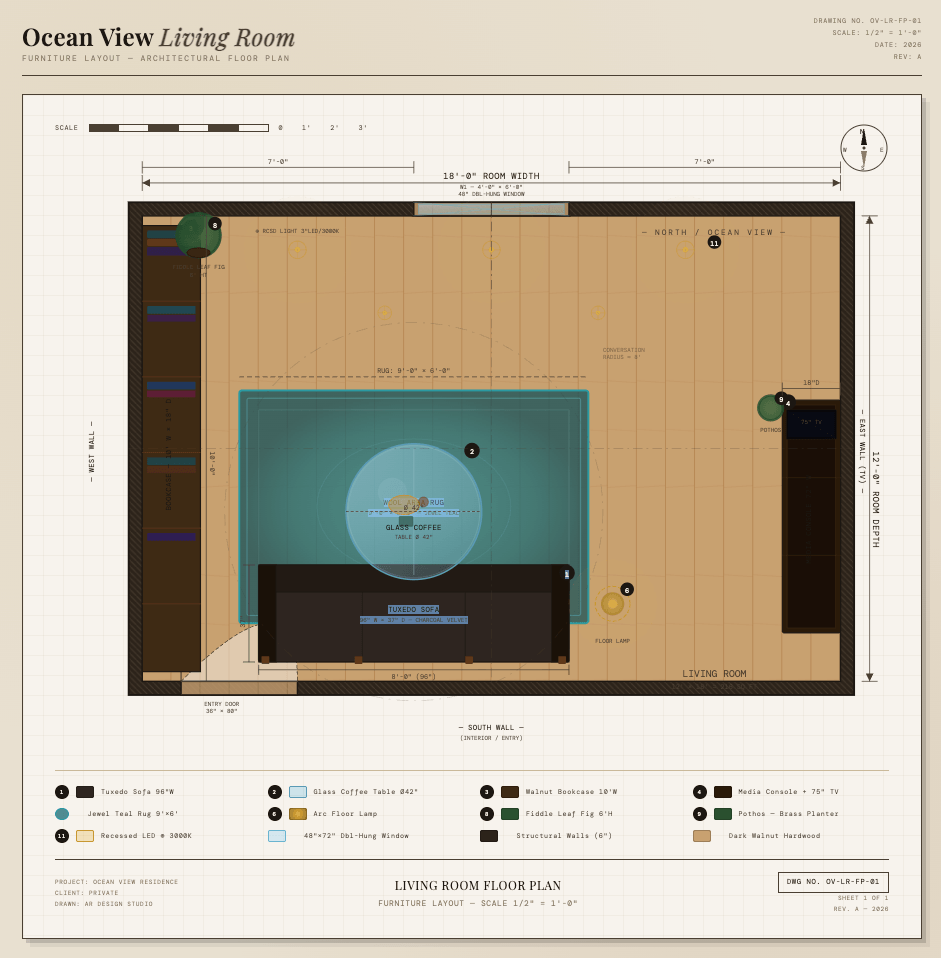 Claude living room furntiture diagram
