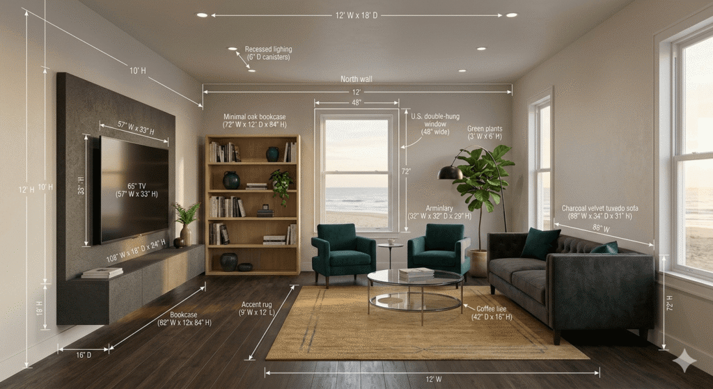 Nano Banana AI Living room planner