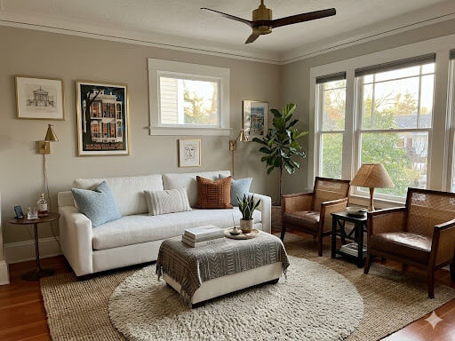 Nano Banana applied changes to AI living room plan