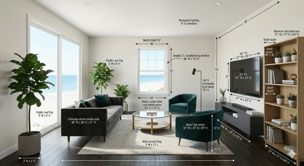 Nano Banana AI room planner morning light