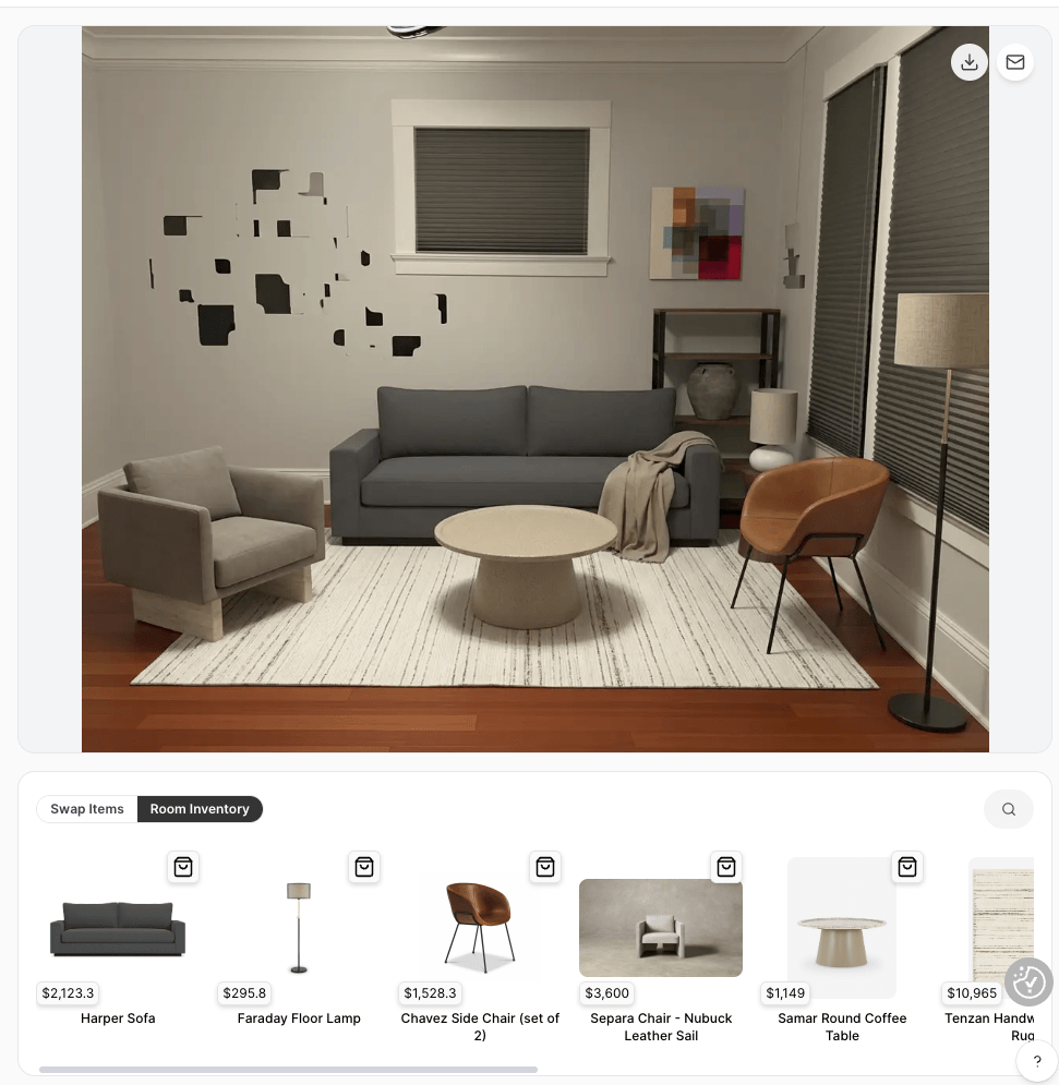 Palazzo AI chat bot room plan